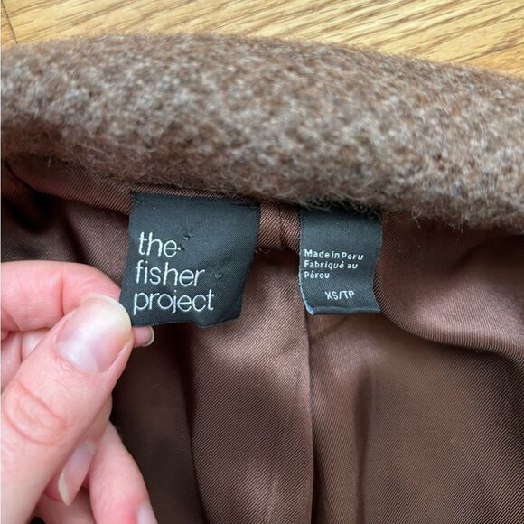 The Fisher Project Notch Collar Alpaca Wool Tweed Blazer Jacket Brown XS - Picture 7 of 13